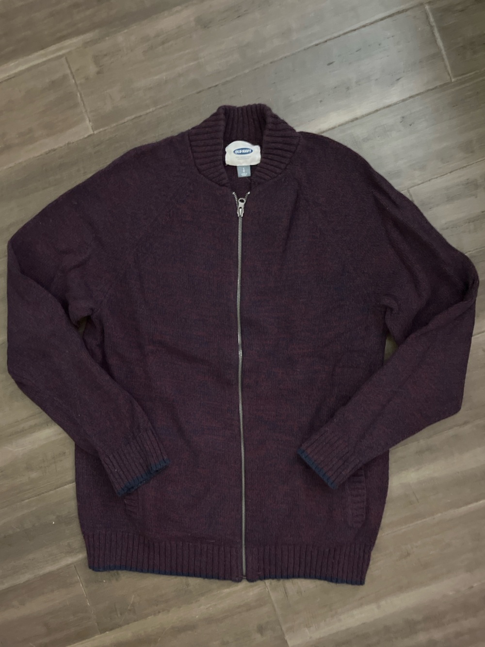 Old Navy Men's Zip-Up Sweater Jacket in Plum
